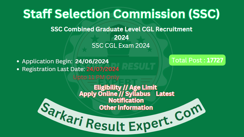 SSC Combined Graduate Level CGL Examination 2024